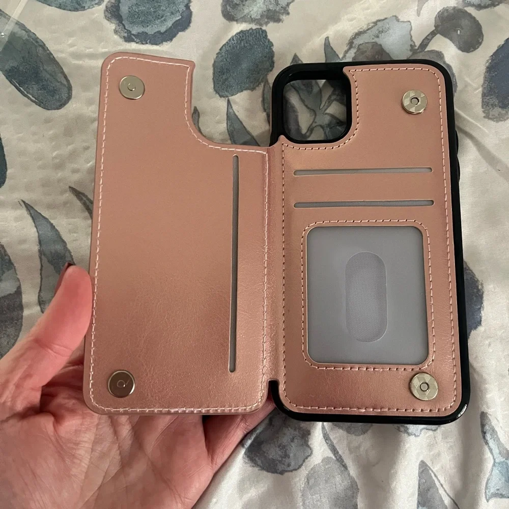 Rose Gold Wallet Phone Case- IPhone 13/15